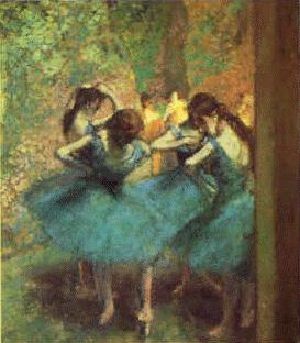 Edgar Degas Dancers in Blue oil painting image